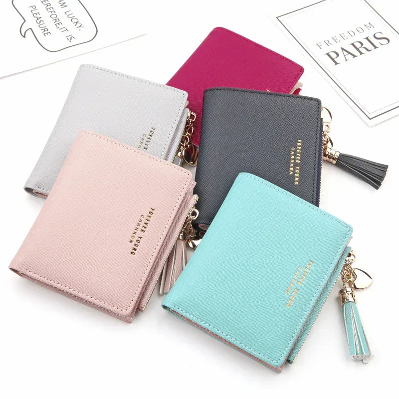 Cross Pattern Tassel Zipper Coin Purse - DanaFashionstore