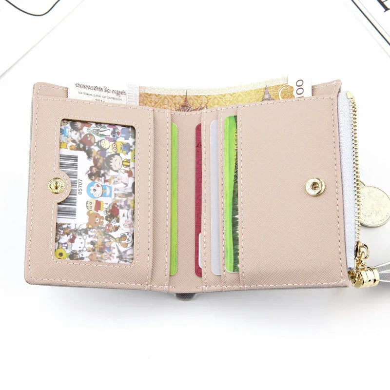 Cross Pattern Tassel Zipper Coin Purse - DanaFashionstore