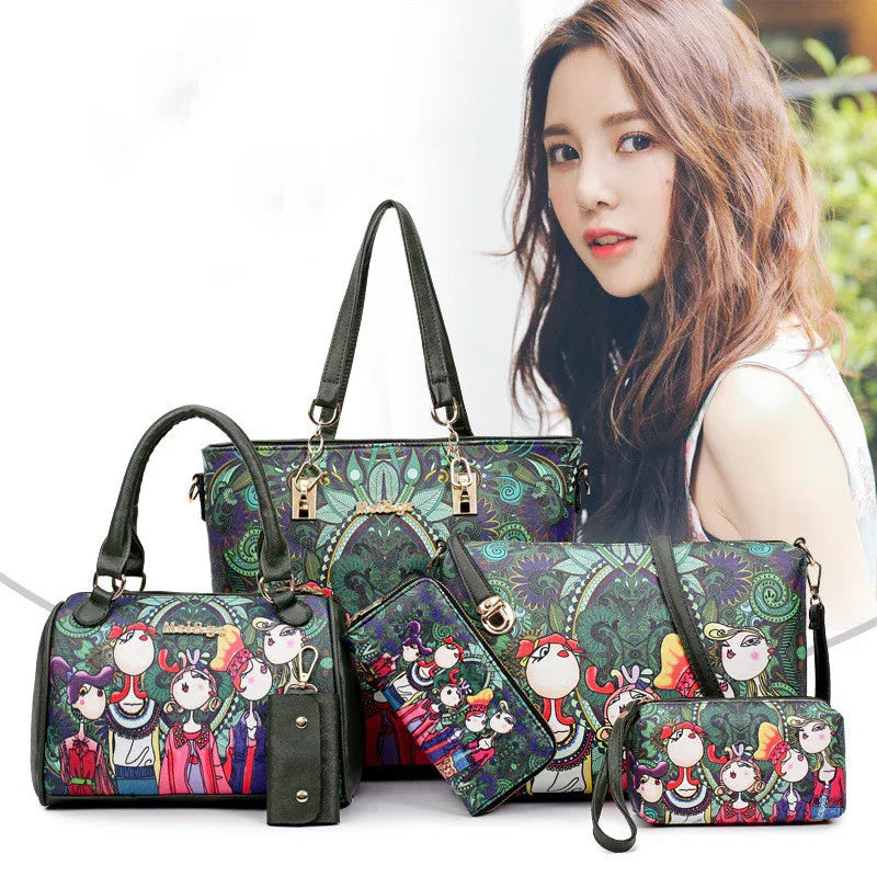 European And American Printing Picture-Mother Handbag Fashion One-Shoulder Bag - DanaFashionstore