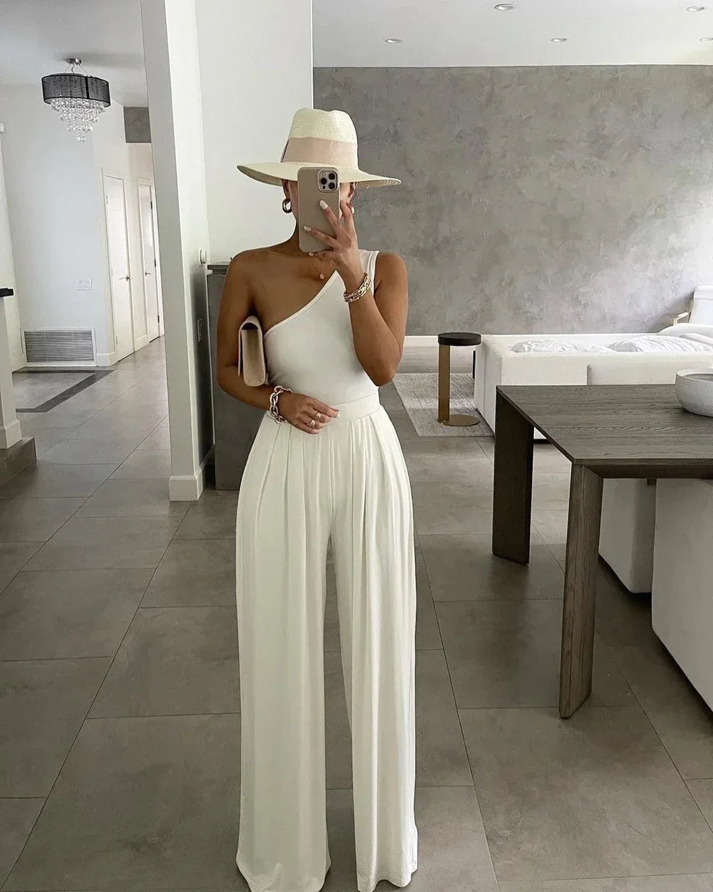 One-Shoulder Asymmetric Jumpsuit 2026 - Sleeveless Casual Jumpsuit - DanaFashionstore