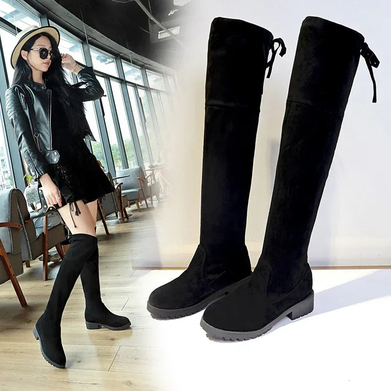 Women's Thick Heel Over The Knee Boots - DanaFashionstore