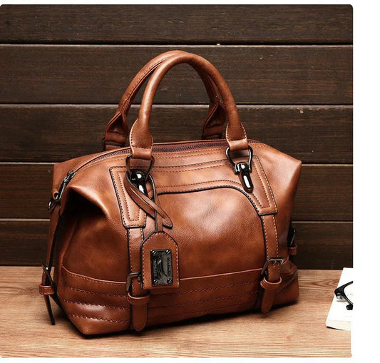 Shoulder Messenger Portable Boston Bag Single Shoulder Bag Soft Leather Trendy Bag - DanaFashionstore