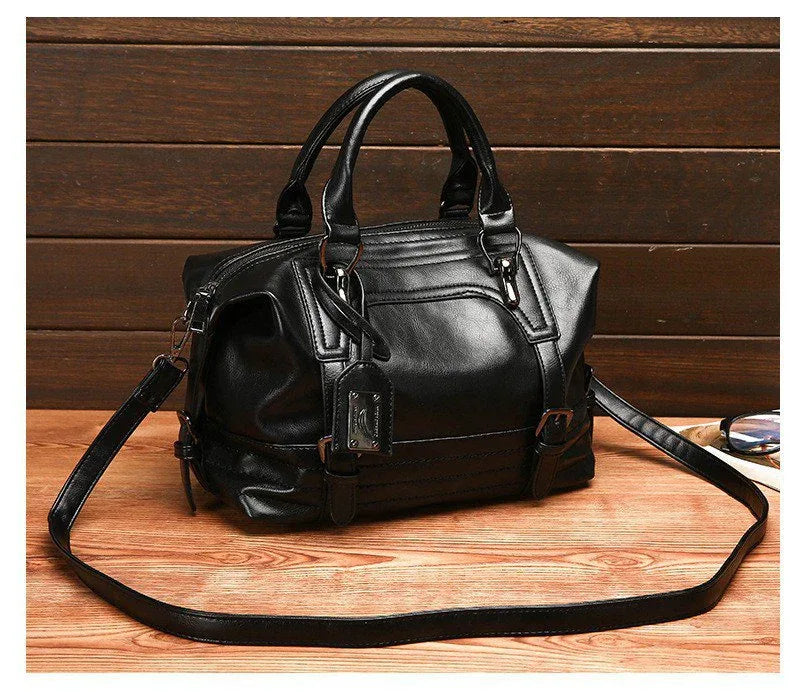 Shoulder Messenger Portable Boston Bag Single Shoulder Bag Soft Leather Trendy Bag - DanaFashionstore