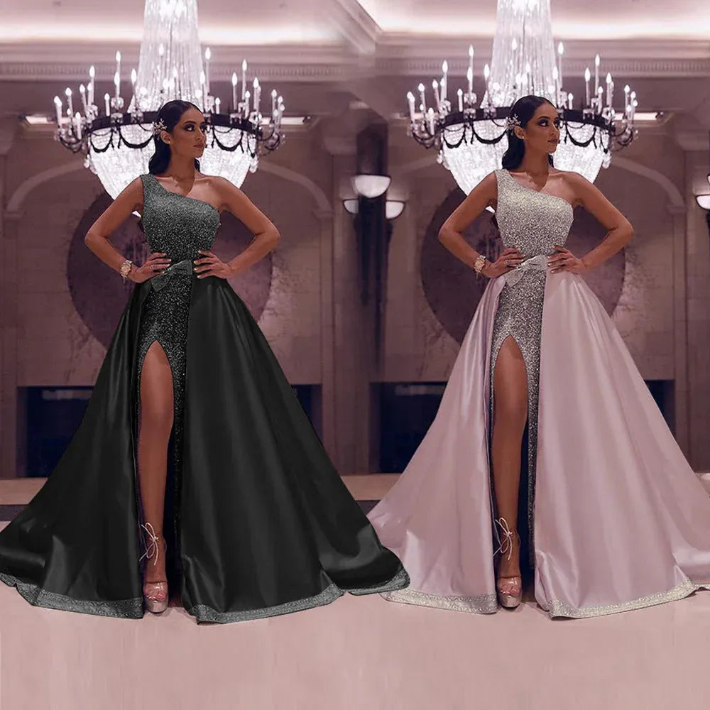 New One-Shoulder Mopping Evening Dress - DanaFashionstore