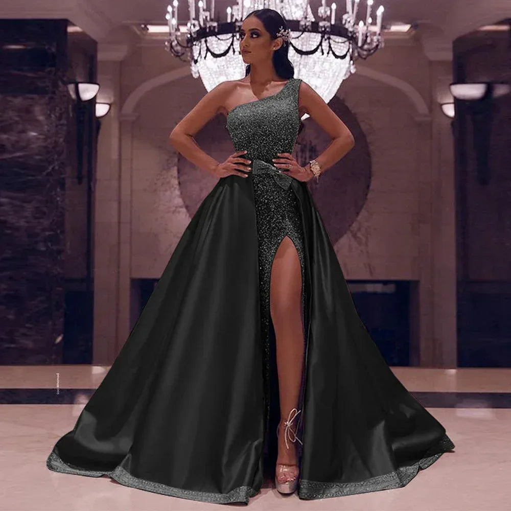 New One-Shoulder Mopping Evening Dress - DanaFashionstore