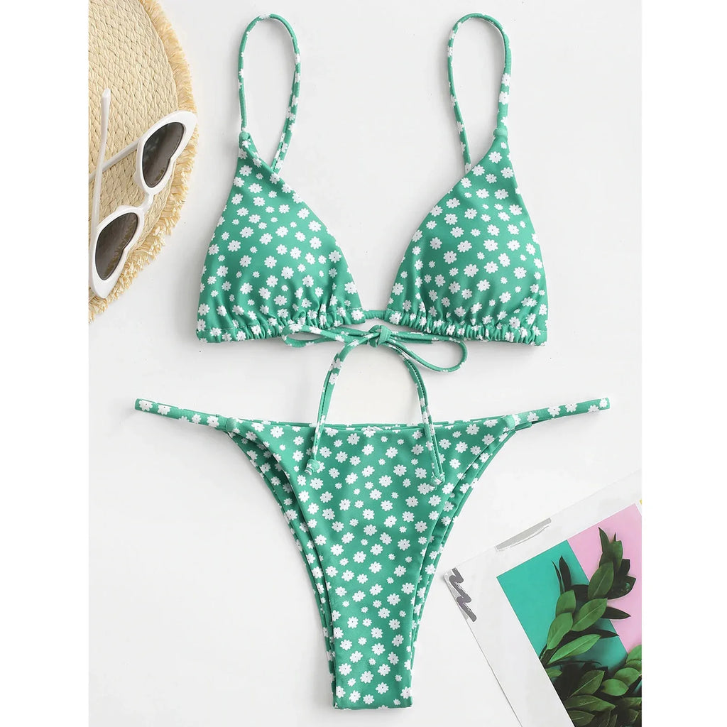 Sexy Halter Tie Dye Bikini Set - DanaFashionstore