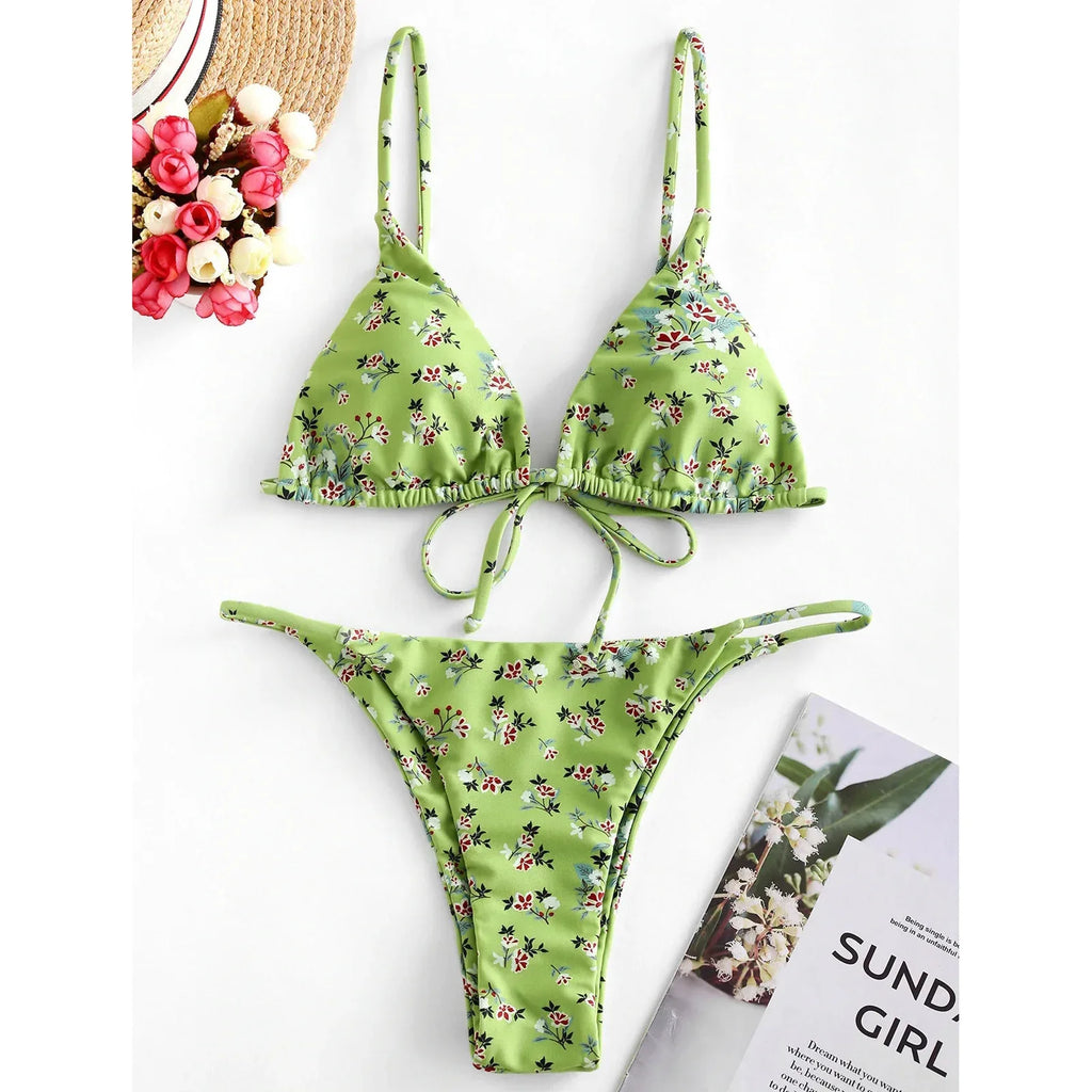 Sexy Halter Tie Dye Bikini Set - DanaFashionstore