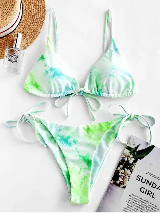 Sexy Halter Tie Dye Bikini Set - DanaFashionstore