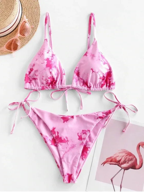 Sexy Halter Tie Dye Bikini Set - DanaFashionstore