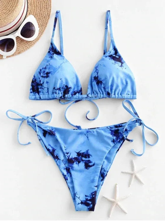 Sexy Halter Tie Dye Bikini Set - DanaFashionstore