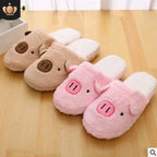 Couple models cartoon pig cotton slippers month cotton slippers home floor soft slippers warm - DanaFashionstore
