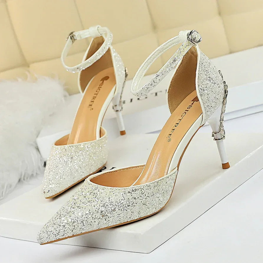 High metallic and sequined heels - DanaFashionstore