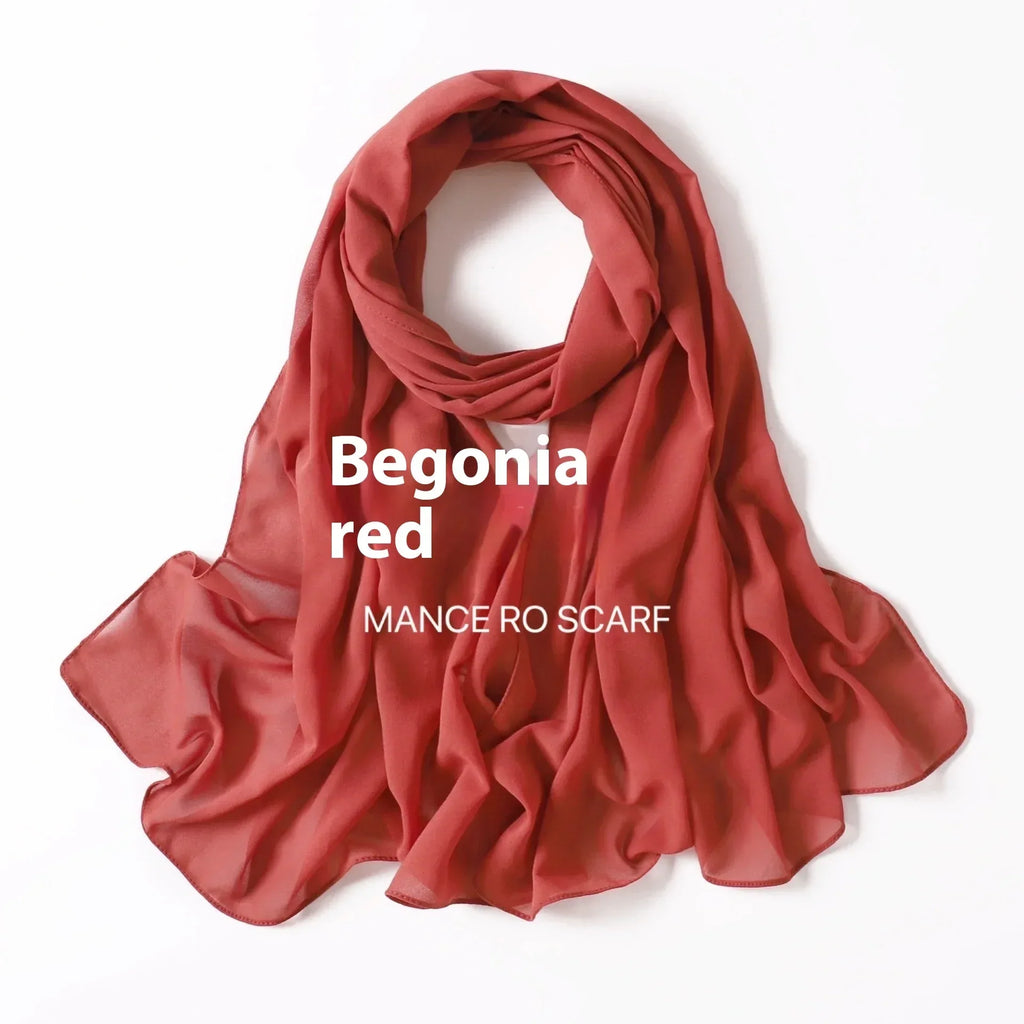 Pure Color Pearl Chiffon Scarf Headcloth Veil Chiffon Scarf - DanaFashionstore