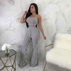 Striped slim-fit jumpsuit women - DanaFashionstore