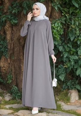 Women's Solid Color Simple Long-sleeved Loose-fitting Elegant Dress
