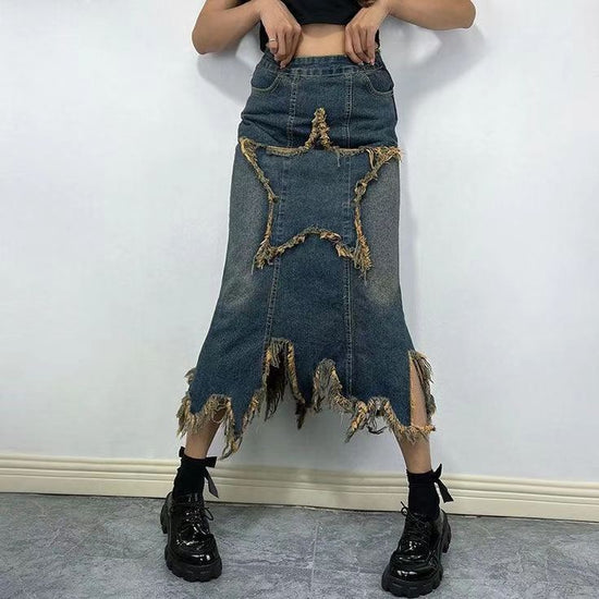 Women's American-style Retro High Waist Irregular Skirt