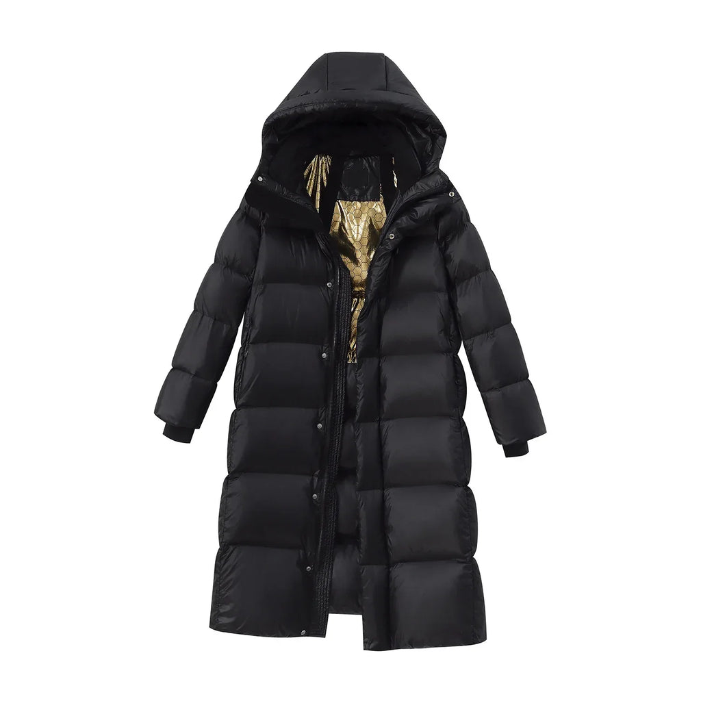 White Duck Down Mid-Length Jacket 2026 - Women's Winter Coat - DanaFashionstore