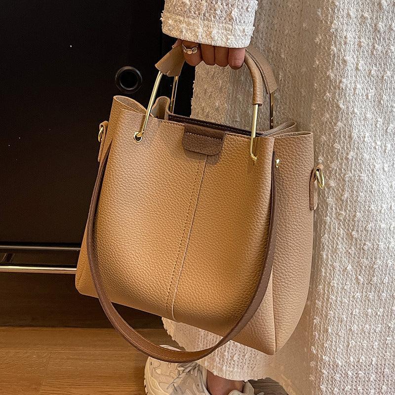 Women's Large-capacity Crossbody Autumn All-matching Korean-style Textured Portable Bucket Bag - DanaFashionstore