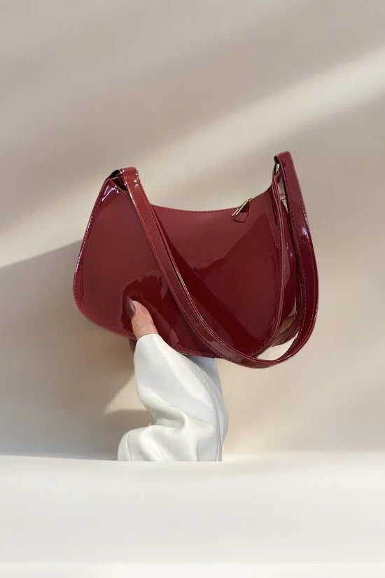 Underarm Bag Women's Portable Patent Leather Solid Color Glossy Crossbody Bag - DanaFashionstore