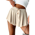 Minimal Versatile High Waist Pleating Lace-up Casual Shorts
