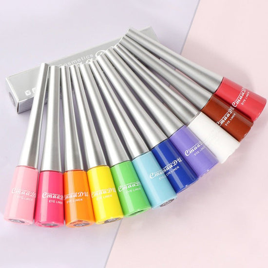 17 Color Liquid Eyeliner Matte Quick-Drying Color Eyeliner Lasting Non-Blooming Matte Glitter Eyeliner $13.00 Dana Fashion style: 1 Style makeup Overview: Brand New & High Quality. portable size, easy to carry. Effect: super waterproof and long-lasting Fa