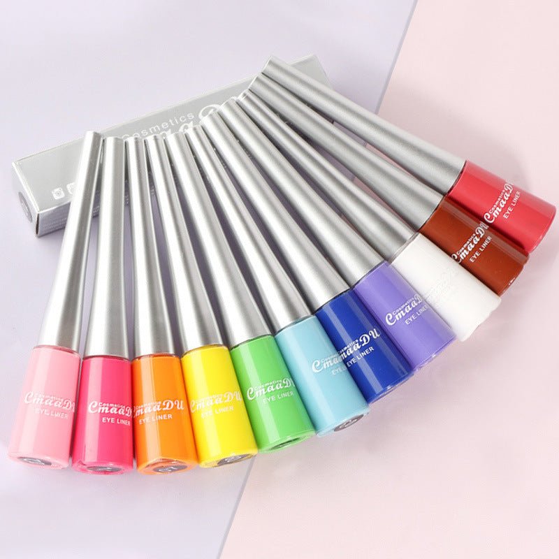 17 Color Liquid Eyeliner Matte Quick-Drying Color Eyeliner Lasting Non-Blooming Matte Glitter Eyeliner $13.00 Dana Fashion style: 1 Style makeup Overview: Brand New & High Quality. portable size, easy to carry. Effect: super waterproof and long-lasting Fa