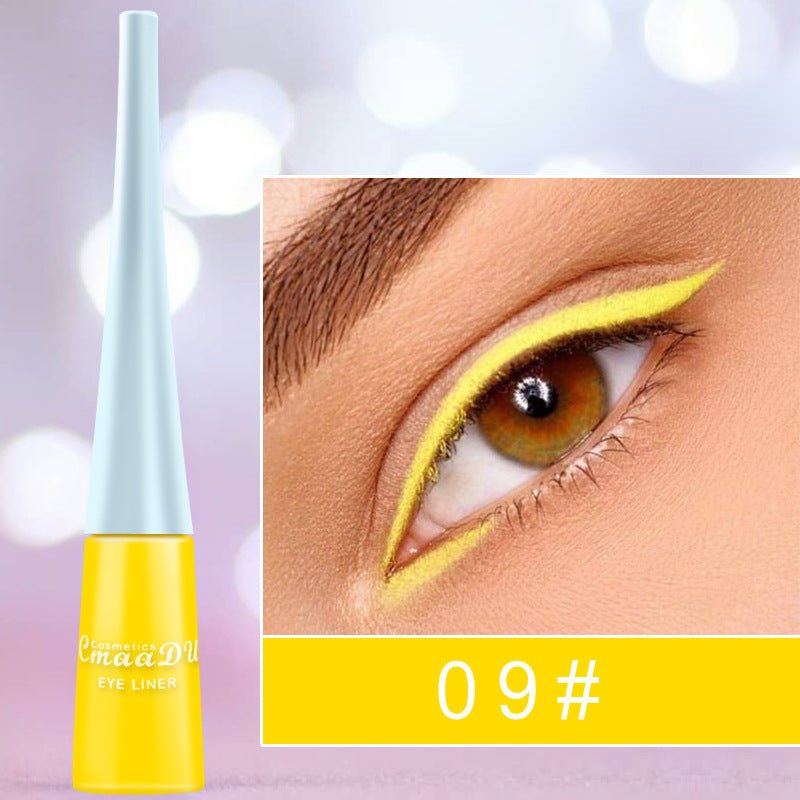 17 Color Liquid Eyeliner Matte Quick-Drying Color Eyeliner Lasting Non-Blooming Matte Glitter Eyeliner $13.00 Dana Fashion style: 9style makeup Overview: Brand New & High Quality. portable size, easy to carry. Effect: super waterproof and long-lasting Fas