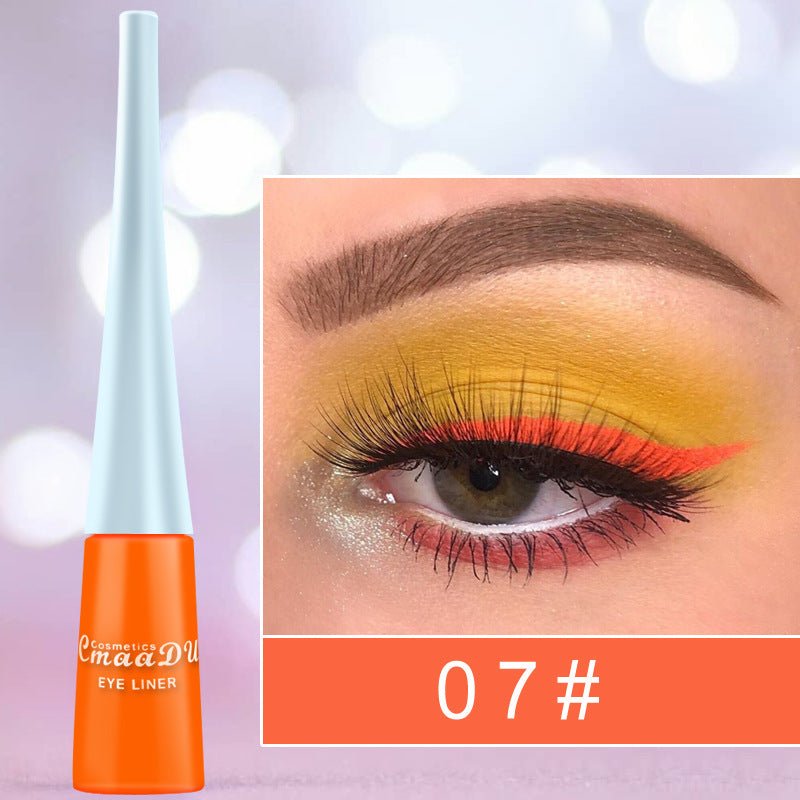 17 Color Liquid Eyeliner Matte Quick-Drying Color Eyeliner Lasting Non-Blooming Matte Glitter Eyeliner $13.00 Dana Fashion style: 7 Style makeup Overview: Brand New & High Quality. portable size, easy to carry. Effect: super waterproof and long-lasting Fa