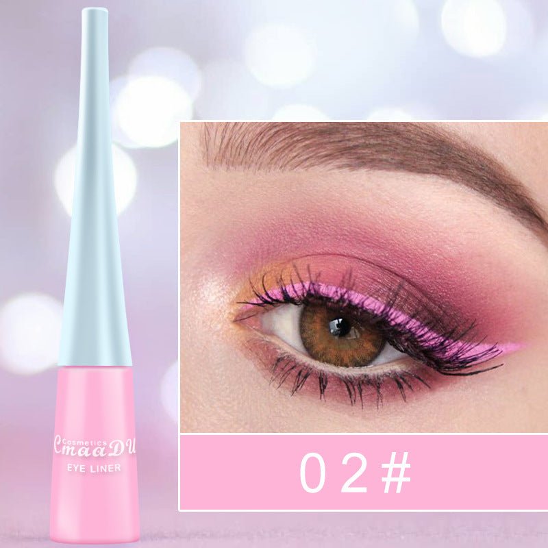 17 Color Liquid Eyeliner Matte Quick-Drying Color Eyeliner Lasting Non-Blooming Matte Glitter Eyeliner $13.00 Dana Fashion style: 2 Style makeup Overview: Brand New & High Quality. portable size, easy to carry. Effect: super waterproof and long-lasting Fa