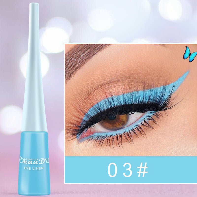 17 Color Liquid Eyeliner Matte Quick-Drying Color Eyeliner Lasting Non-Blooming Matte Glitter Eyeliner $13.00 Dana Fashion style: 3 Style makeup Overview: Brand New & High Quality. portable size, easy to carry. Effect: super waterproof and long-lasting Fa