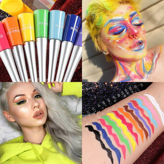 17 Color Liquid Eyeliner Matte Quick-Drying Color Eyeliner Lasting Non-Blooming Matte Glitter Eyeliner $13.00 Dana Fashion style: 1 Style makeup Overview: Brand New & High Quality. portable size, easy to carry. Effect: super waterproof and long-lasting Fa