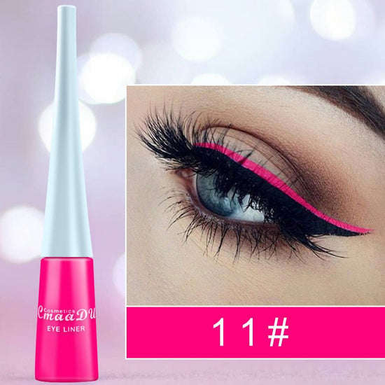 17 Color Liquid Eyeliner Matte Quick-Drying Color Eyeliner Lasting Non-Blooming Matte Glitter Eyeliner $13.00 Dana Fashion style: 11style makeup Overview: Brand New & High Quality. portable size, easy to carry. Effect: super waterproof and long-lasting Fa