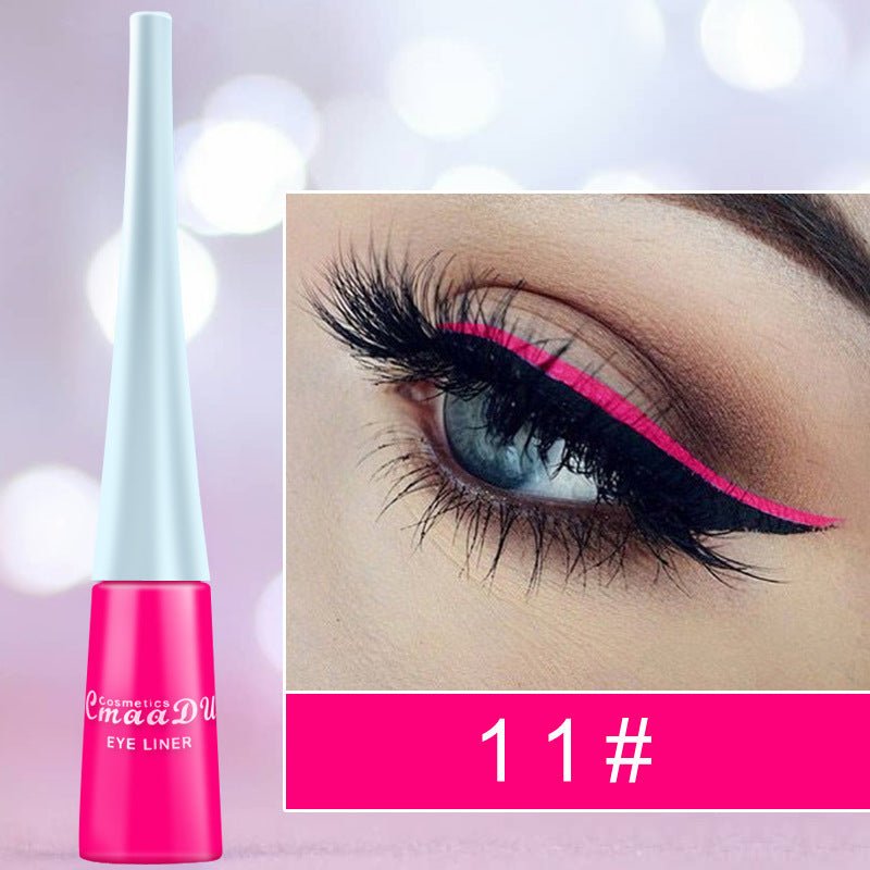 17 Color Liquid Eyeliner Matte Quick-Drying Color Eyeliner Lasting Non-Blooming Matte Glitter Eyeliner $13.00 Dana Fashion style: 11style makeup Overview: Brand New & High Quality. portable size, easy to carry. Effect: super waterproof and long-lasting Fa