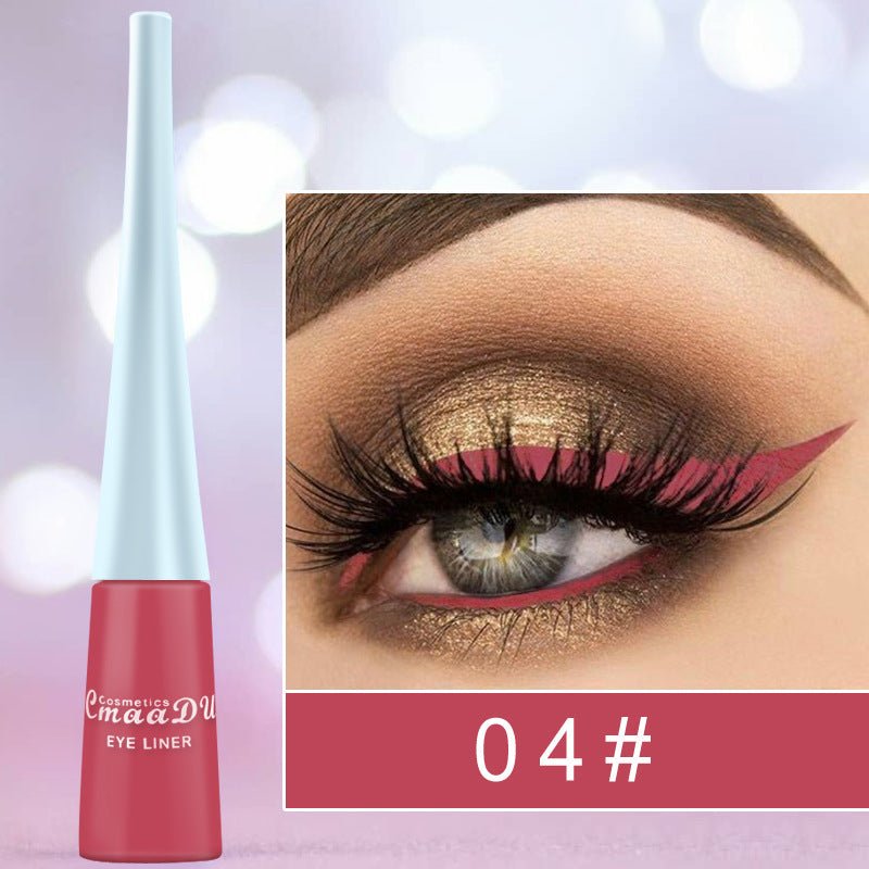 17 Color Liquid Eyeliner Matte Quick-Drying Color Eyeliner Lasting Non-Blooming Matte Glitter Eyeliner $13.00 Dana Fashion style: 4 Style makeup Overview: Brand New & High Quality. portable size, easy to carry. Effect: super waterproof and long-lasting Fa