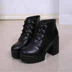High-heel chunky heel ankle boots - DanaFashionstore