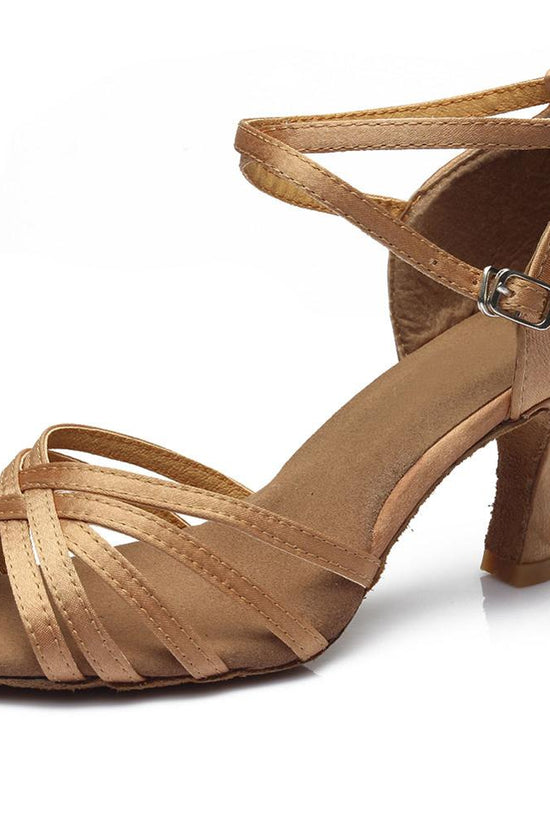 Indoor satin Latin dance shoes