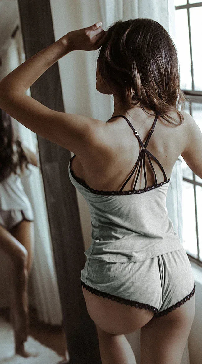 Sexy Lace Suspender Pajamas Set 2026 - Comfortable Intimate Sleepwear - DanaFashionstore
