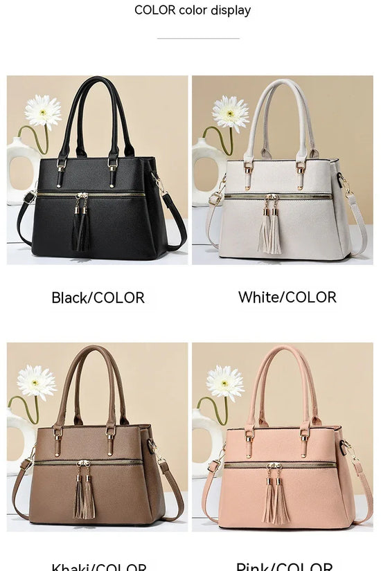 Large Capacity Soft Leather Tassel Shoulder Bag - DanaFashionstore