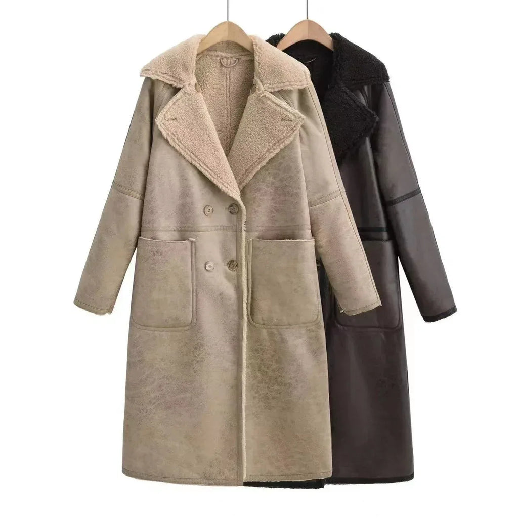 Winter Jacket With Belt Fashion Double Breasted Lapel Windbreaker Women's Long Trench Coat Mid-length Overcoat Clothing - DanaFashionstore