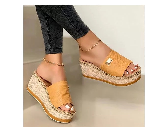 Women's Hemp Rope Platform Sandals - Summer Fashion Footwear