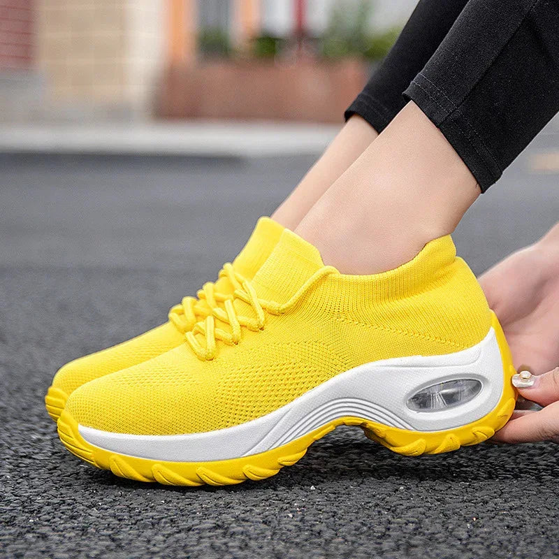 Sports Women Flying Knit Socks Shaking Shoes - DanaFashionstore