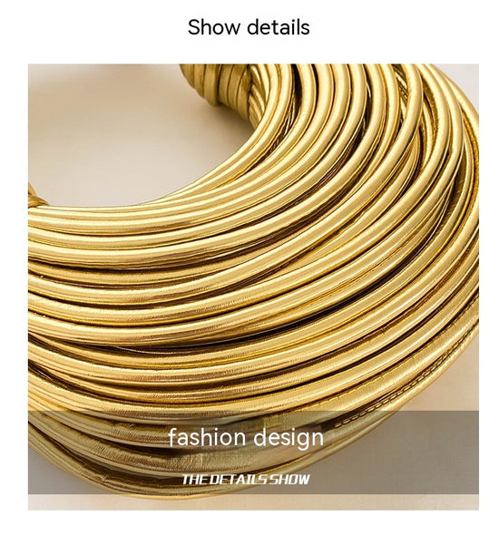 Instafamous Metal Noodles Underarm Bag Fashion Shiny Surface - Dana Fashion