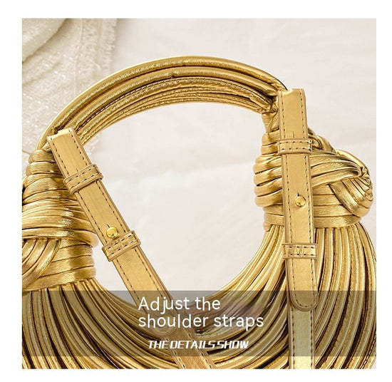 Instafamous Metal Noodles Underarm Bag Fashion Shiny Surface - Dana Fashion