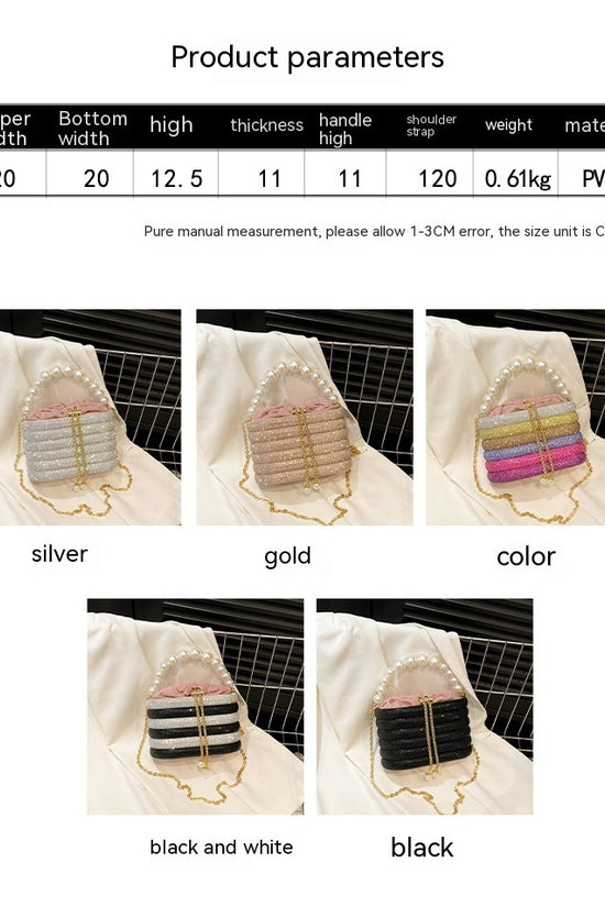 European And American Fashion One-shoulder Ins Women's Crossbody Classic Style Pearl Hand Dinner Bag - Dana Fashion