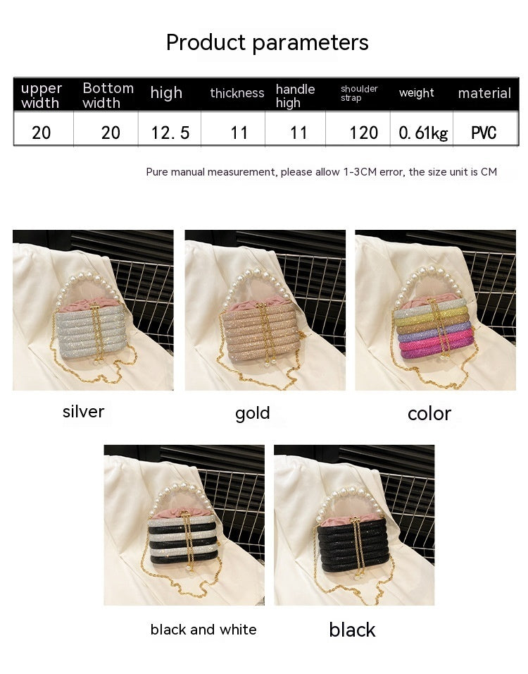 European And American Fashion One-shoulder Ins Women's Crossbody Classic Style Pearl Hand Dinner Bag - Dana Fashion