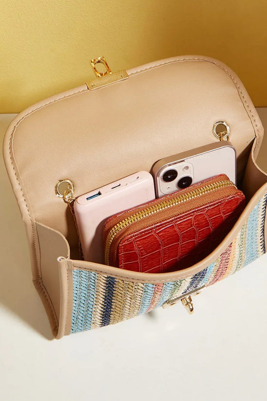 Woven Rainbow Fashion Crossbody Chain Square Bag - DanaFashionstore