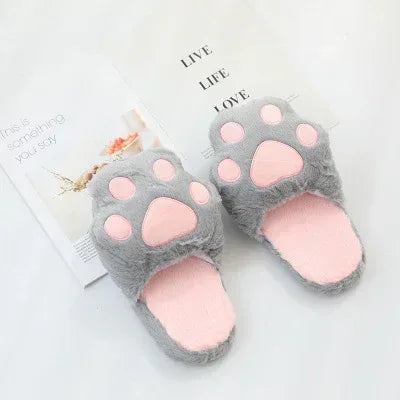Imitation rabbit fur and cat's paw slippers - DanaFashionstore