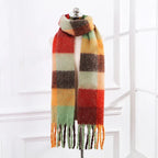 Plaid Mohair Scarf Colored Ladies - DanaFashionstore