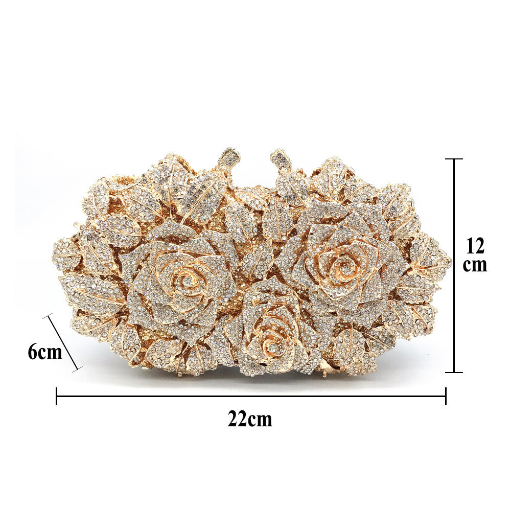 Hollow Rose Diamond Dinner Bag - Dana Fashion
