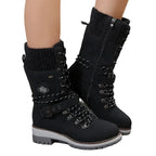 Plus Size Boots Women's Outer Wear Cloth Square Heel Side Zipper - DanaFashionstore